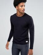Solid Sweatshirt In Texture - Black
