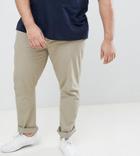 Badrhino Plus Straight Fit Chino Pants With Stretch In Stone - Stone