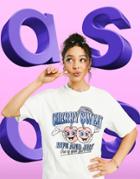 Asos Design Relaxed T-shirt With Cherry Sweet Print In Ecru-white