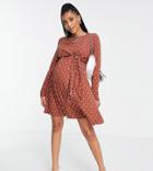 Asos Design Off Shoulder Seamed Mini Dress In Mono-multi