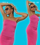 Collusion Ribbed Bandeau Top In Pink