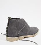 Asos Design Desert Boots In Gray Cord - Gray
