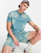 Asos Design Oversized Jersey Shorts In Blue Bleach Wash - Part Of A Set-blues