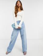& Other Stories Fine Knit Top In Off White