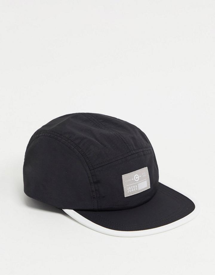 Jack & Jones Five Panel Cap With Core Logo In Black