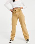 Topshop Carpenter Jean In Sand-neutral