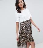 Asos Design Tall Mixed Print Smock Dress With Hi Low Hem - Multi