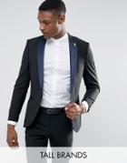 Noose & Monkey Tall Super Skinny Tuxedo Jacket - Black