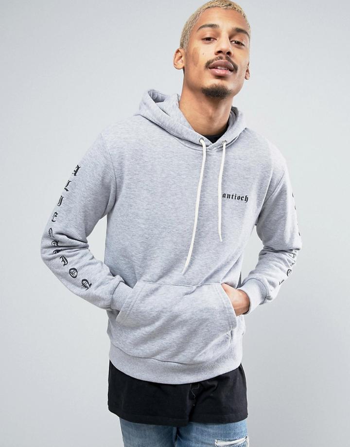 Antioch Font Print Hoodie - Gray