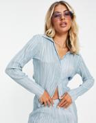 Asos Design 90s Jersey Plisse Suit Top - Part Of A Set-multi