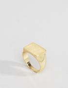 Pieces Gold Plated Minimal Signet Ring - Gold