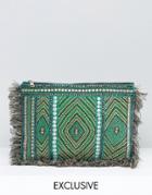 Reclaimed Vintage Embroidered Clutch Bag With Sequin Detail - Multi