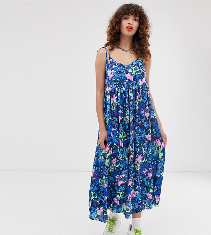 Collusion Cami Oversized Smock Dress-multi
