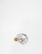 Monki Ring With Ring On Top - Silver