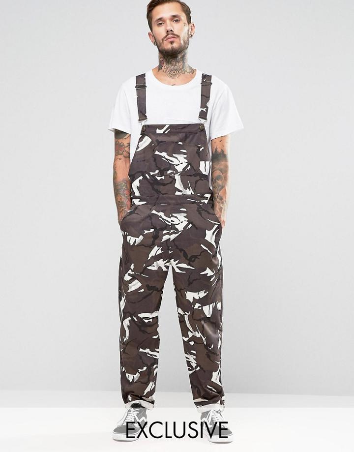 Reclaimed Vintage Camo Overalls - Green