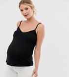 Asos Design Maternity Ultimate Cami With V-neck In Black - Black