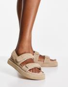 Mango Real Suede Tonal Grandad Sandal In Beige-neutral