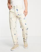 Topman Cloud Bleach Exposed Seam Relaxed Jeans In Light Wash-blue