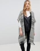 New Look Jacquard Blanket Cardi - Multi