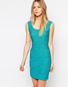 Jasmine Body-conscious Dress With Ripple Fabric - Green