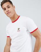 Lyle & Scott England Country Logo Ringer T-shirt In White - White