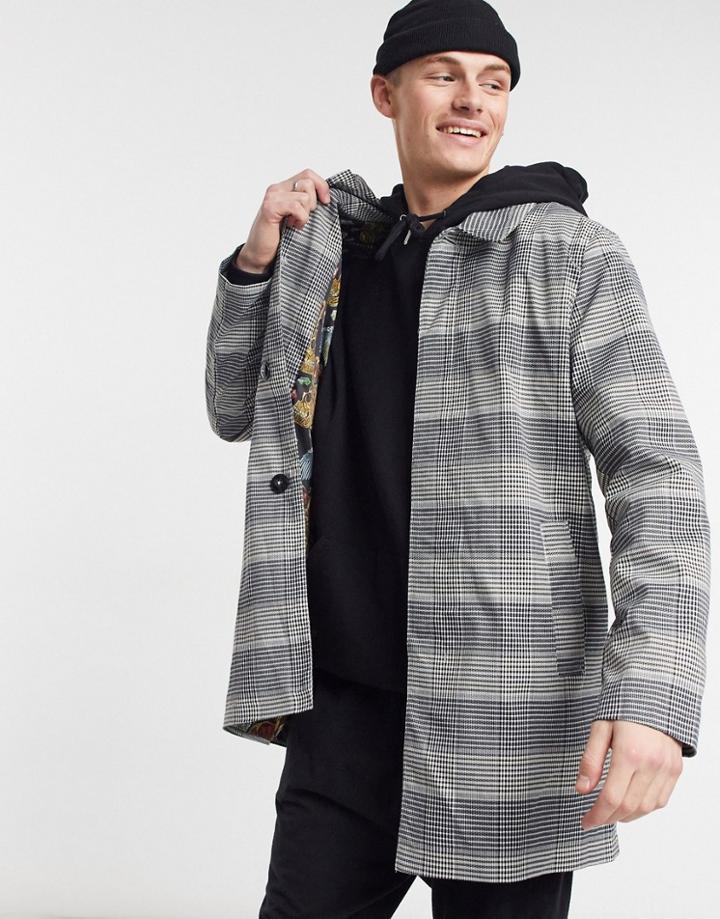 Harry Brown Plaid Premium Trench-grey