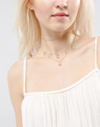 Asos Multirow Crystal Layered Choker Necklace - Clear