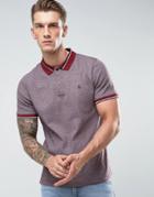 Original Penguin Birdseye Polo Pique Slim Fit In Dark Red - Red