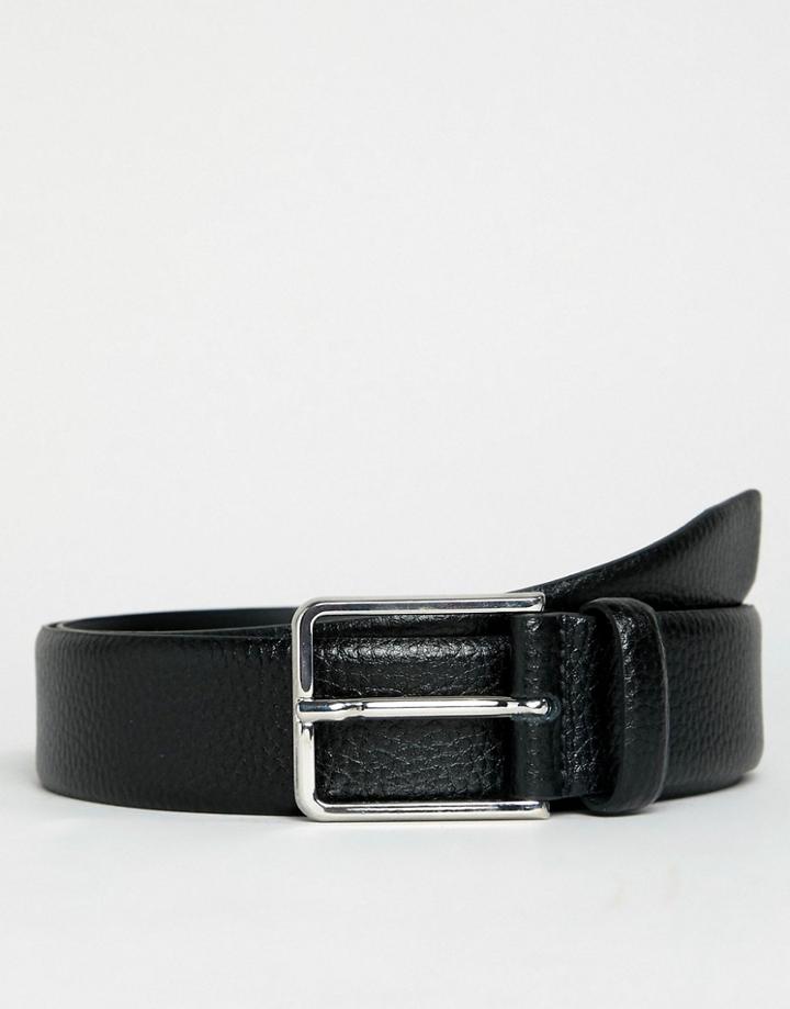 Esprit Leather Formal Belt In Black - Black