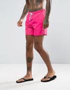 New Look Swim Shorts With Waistband In Bright Pink - Pink
