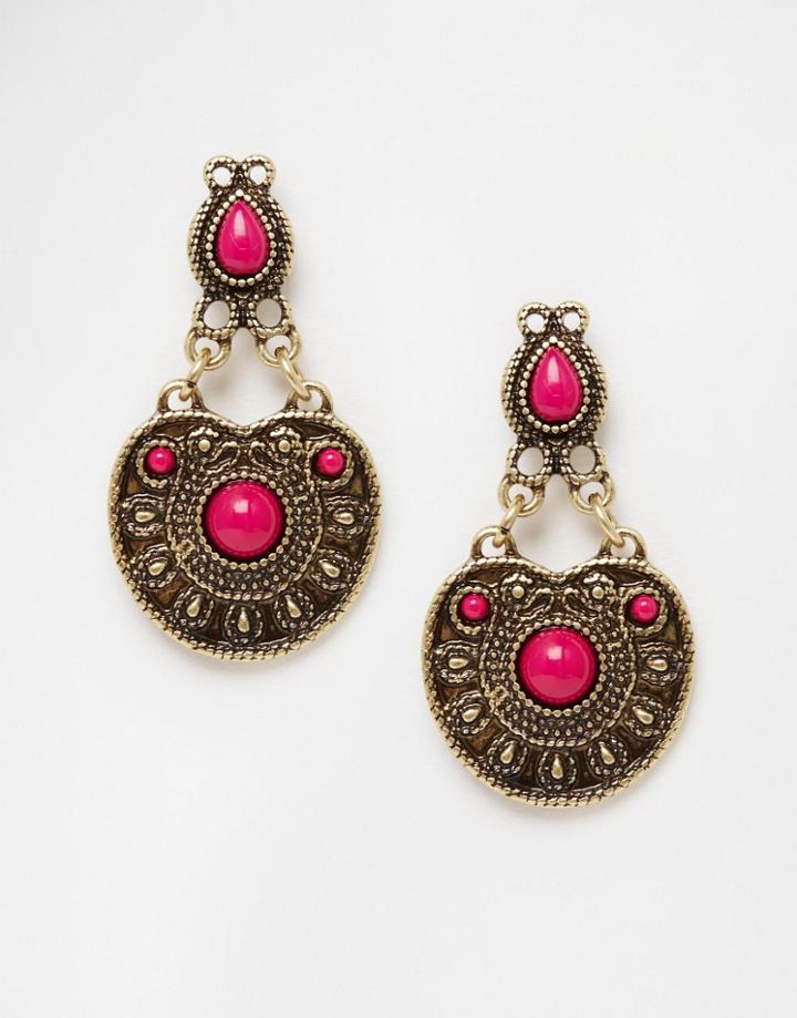Asos Western Earrings - Fuschia