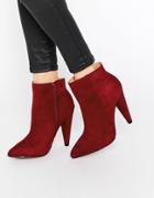 Truffle Collection Blaze Heeled Ankle Boots - Berry Micro