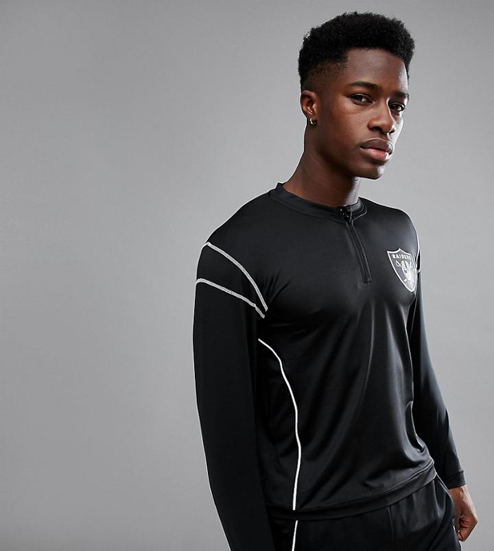 Majestic Sport Raiders Long Sleeve T-shirt With Zip - Black
