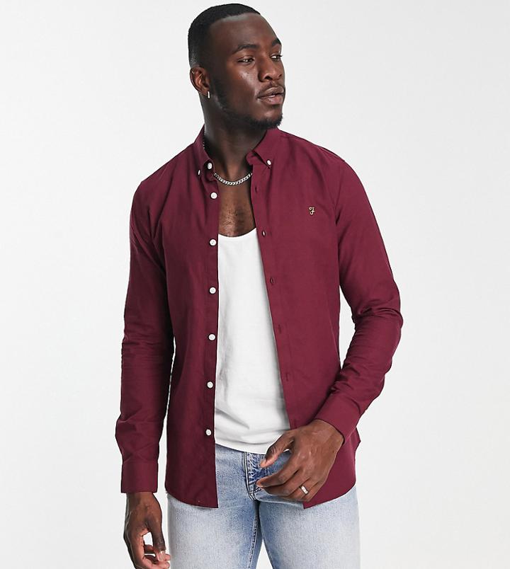 Farah Brewer Shirt In Burgundy-red