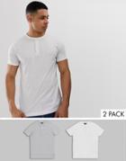 French Connection 2 Pack Grandad Collar T-shirts