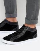D-struct Hi Top Sneakers In Black Suede - Black
