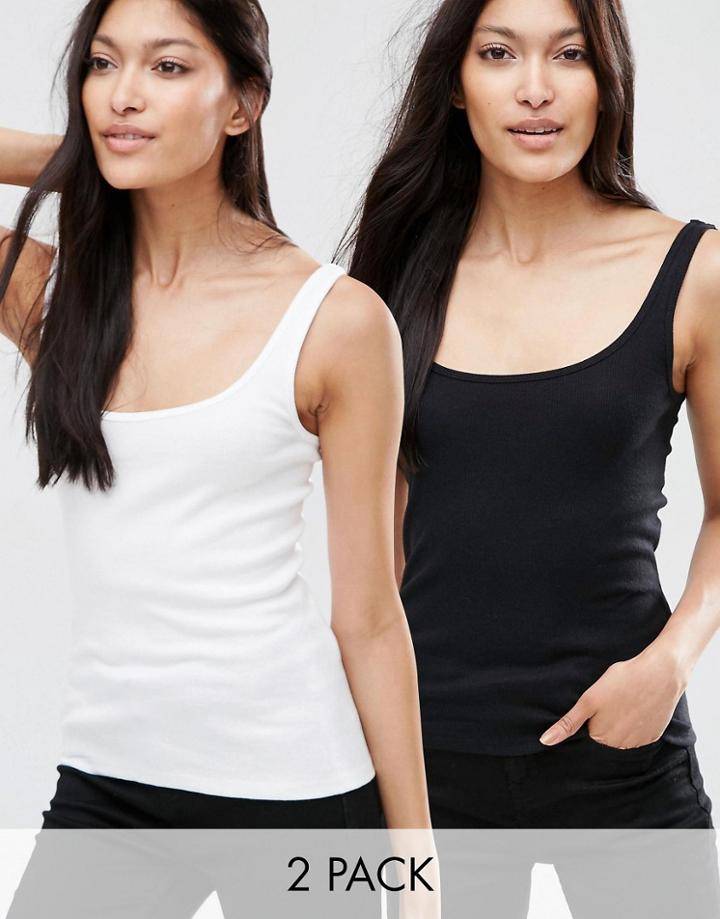 Asos The Ultimate Rib Tank 2 Pack - White