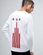Bando Bars Back Print Long Sleeve Top - White