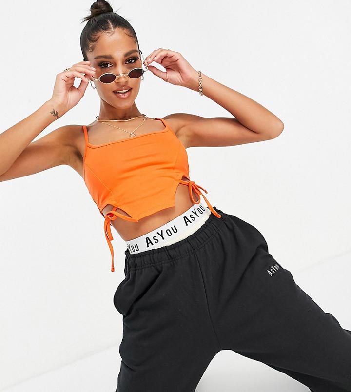 Asyou Tie Detail Cami Top In Orange