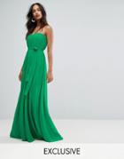 Bariano Column Pleated Maxi Dress - Green