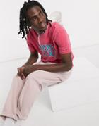Tommy Jeans Novel Varsity Logo T-shirt In Washed Pink