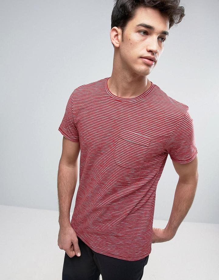 Threadbare Drawn Stripe T-shirt - Red