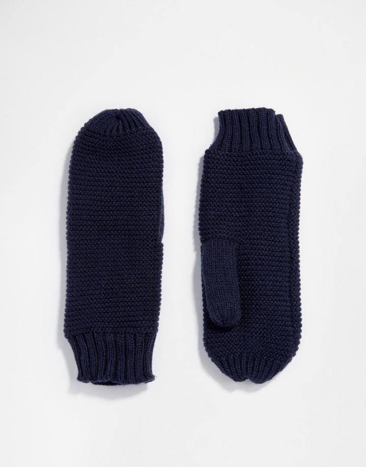 Pieces Knitted Mittens - Navy