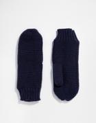 Pieces Knitted Mittens - Navy