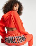 Topshop Oversized Sweatpants With Front Provincetown Collegic Graphic In Red - Part Of A Set