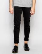 Cheap Monday Jeans Tight Stretch Skinny Fit Beat Gray Dark Distressed - Beat Gray