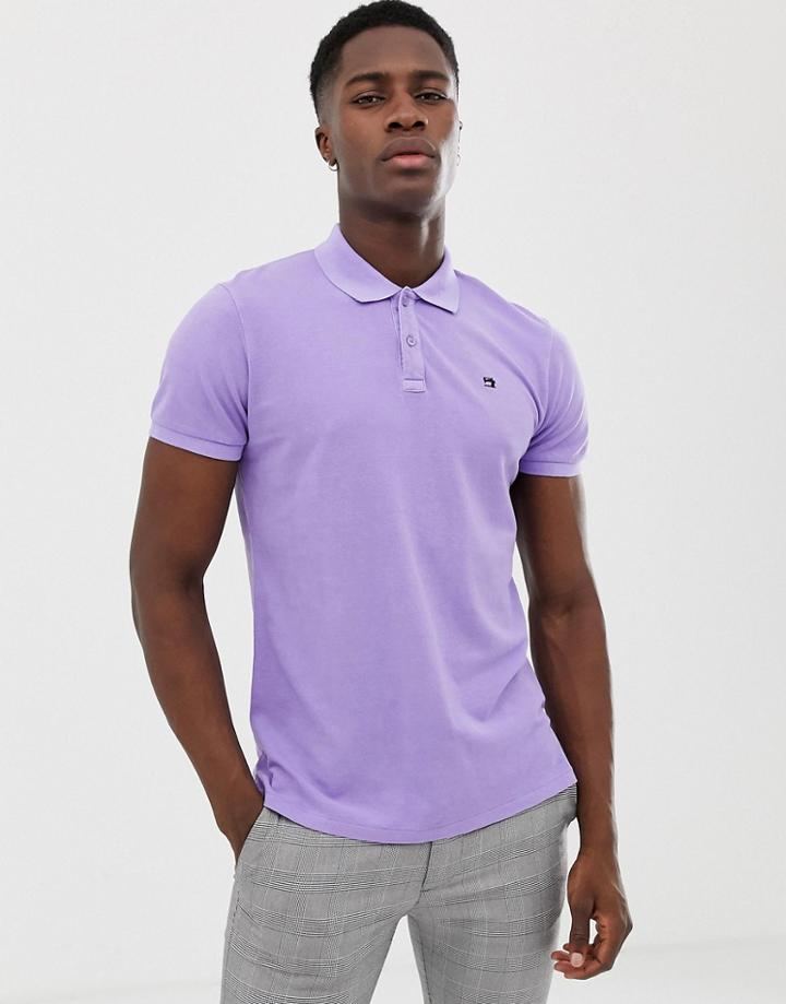 Scotch & Soda Classic Garment-dyed Pique Polo - Purple