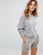 Micha Lounge Boxy Crop Sweater - Gray