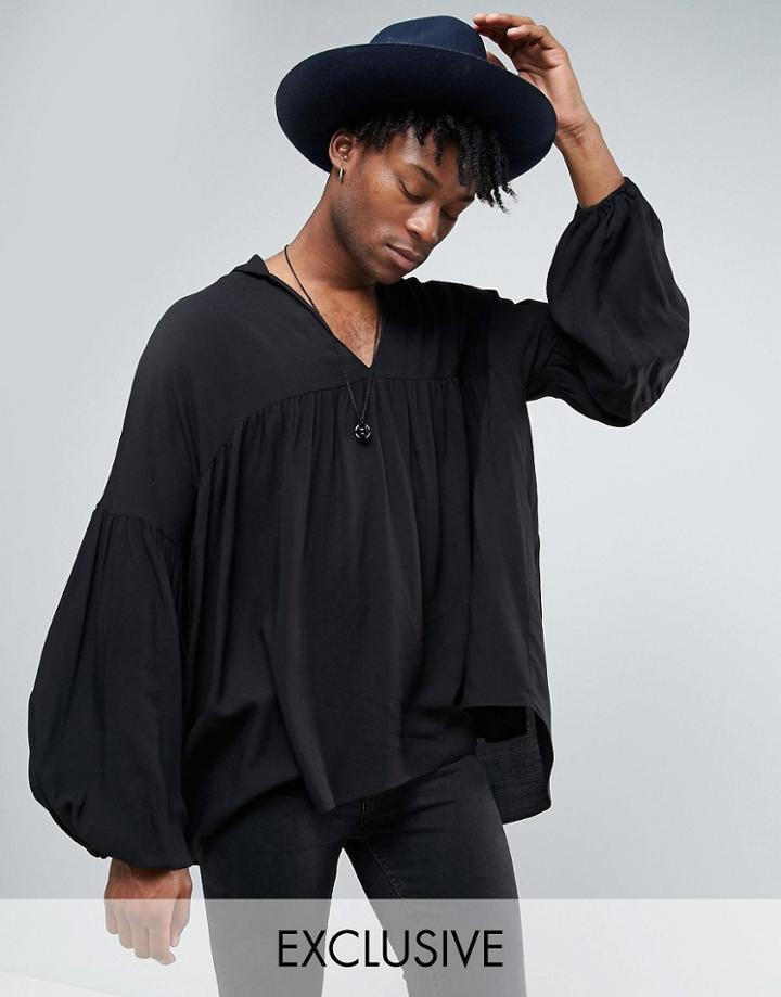 Reclaimed Vintage Tunic Shirt - Black