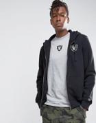 New Era Raiders Zip Through Hoodie - Black